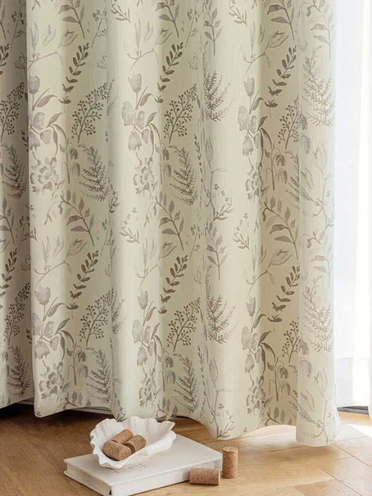 French Living Room Curtains Floral Pattern Bedroom Decoration Curtains Green Home Curtain Blackout Sun Protection Study Curtain