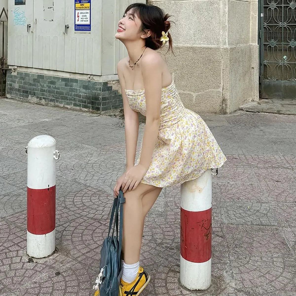 Floral Printed Tube Mini Dress