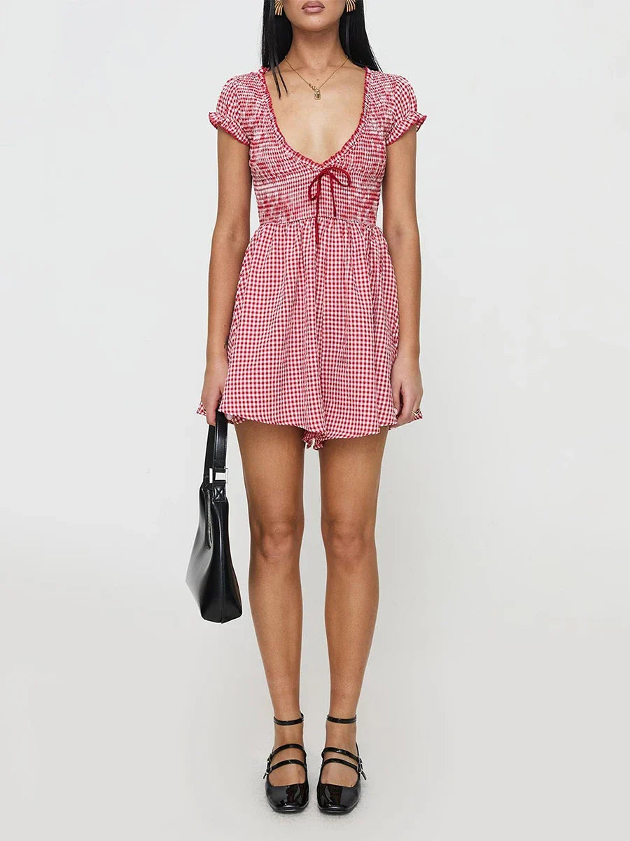 Short Sleeve Baby-doll Playsuit