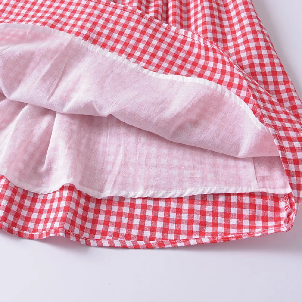 Red Plaid Off-shoulder Mini Dress
