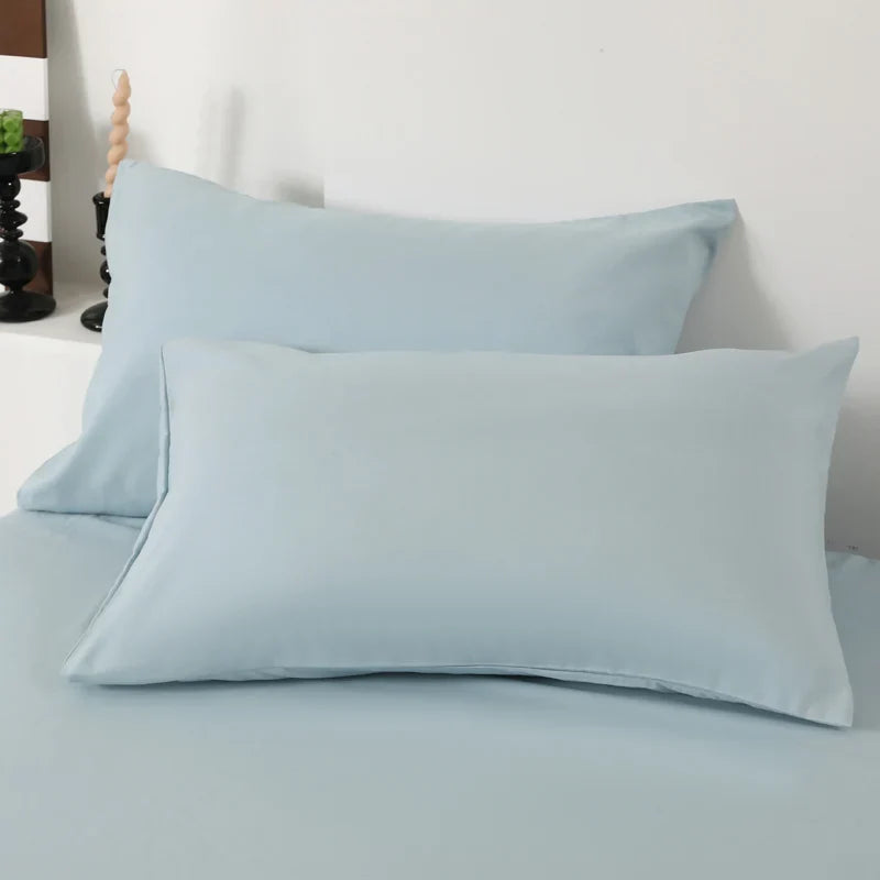 2pcs Pillow Case Decorative Cotton Pillowcase Envelope Style Solid Color Home One Pair Cushion Cover 48X74cm