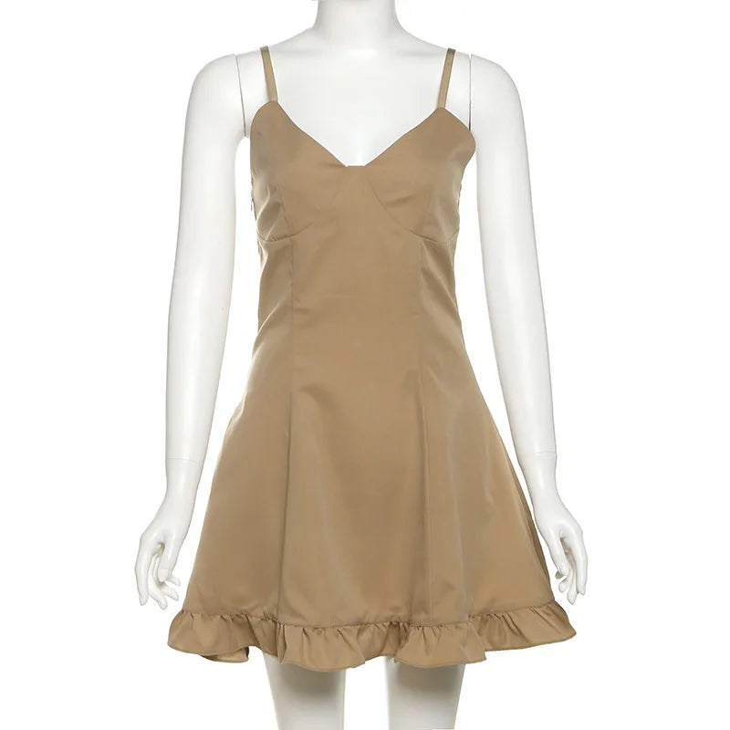 Ruffle Trim Cami Mini Dress