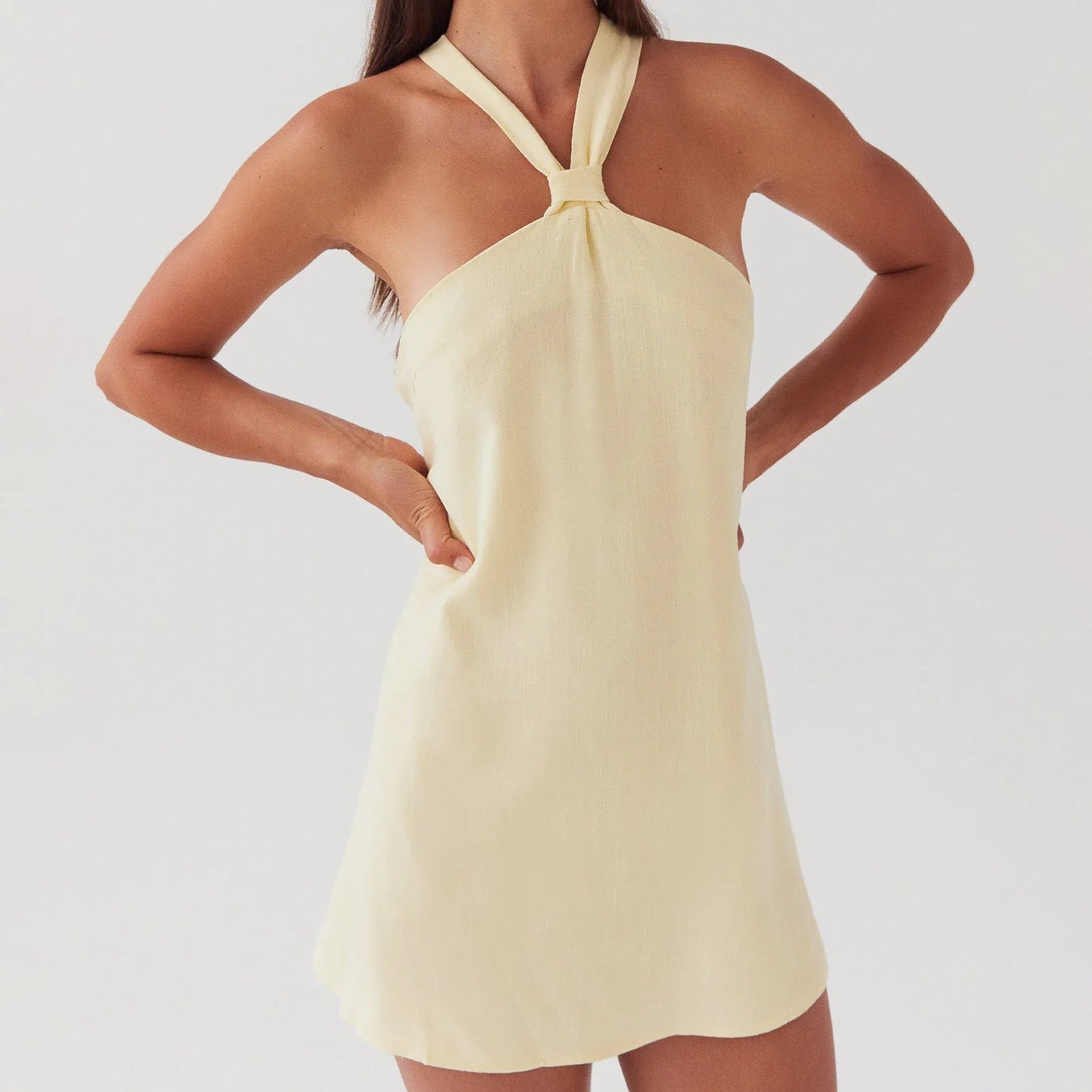 Printed Floral Halter Mini Dress