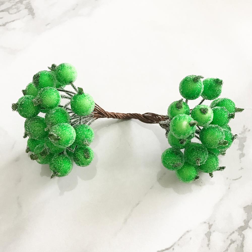 6/10/12/24/200pcs Mixed Green Plant Flower Cherry Stamen Berries Bundle DIY Christmas Wedding Cake Gift Box Wreaths Decor