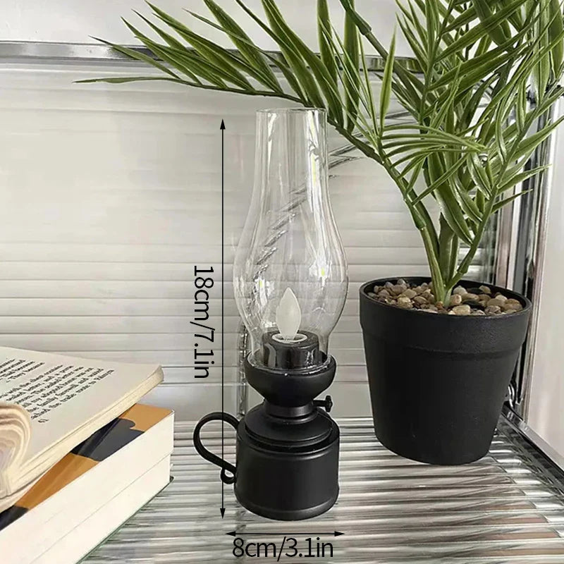 Ins Candle Holders lantern for Table Retro Flameless Kerosene Lamp Desktop Candlestick Chandelier Christmas New Year Home Decor