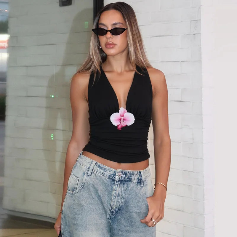 Black Orchid V-Neck Tank Top