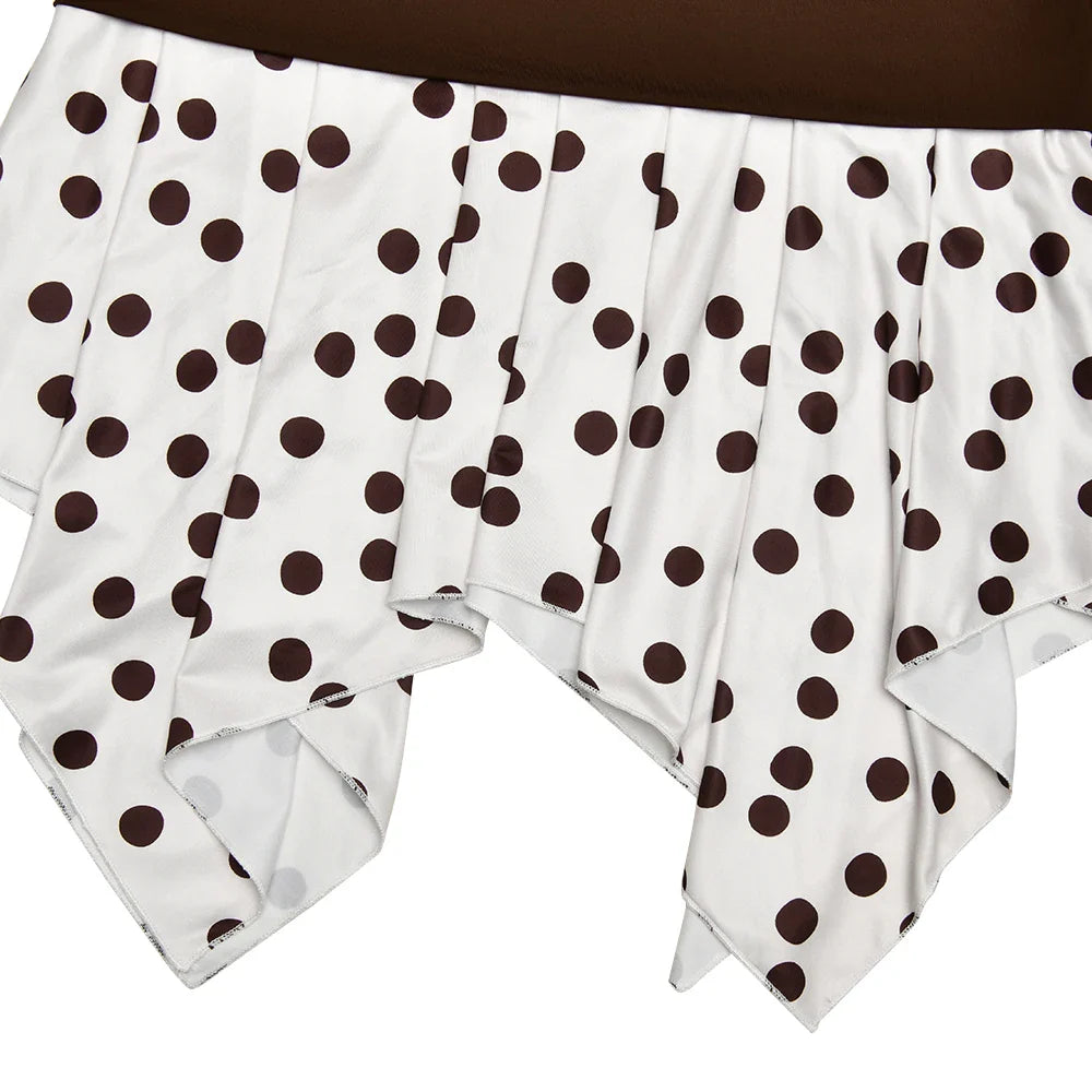 Polka Dot Low Rise Irregular Short Skirt - Streetwear A-Line