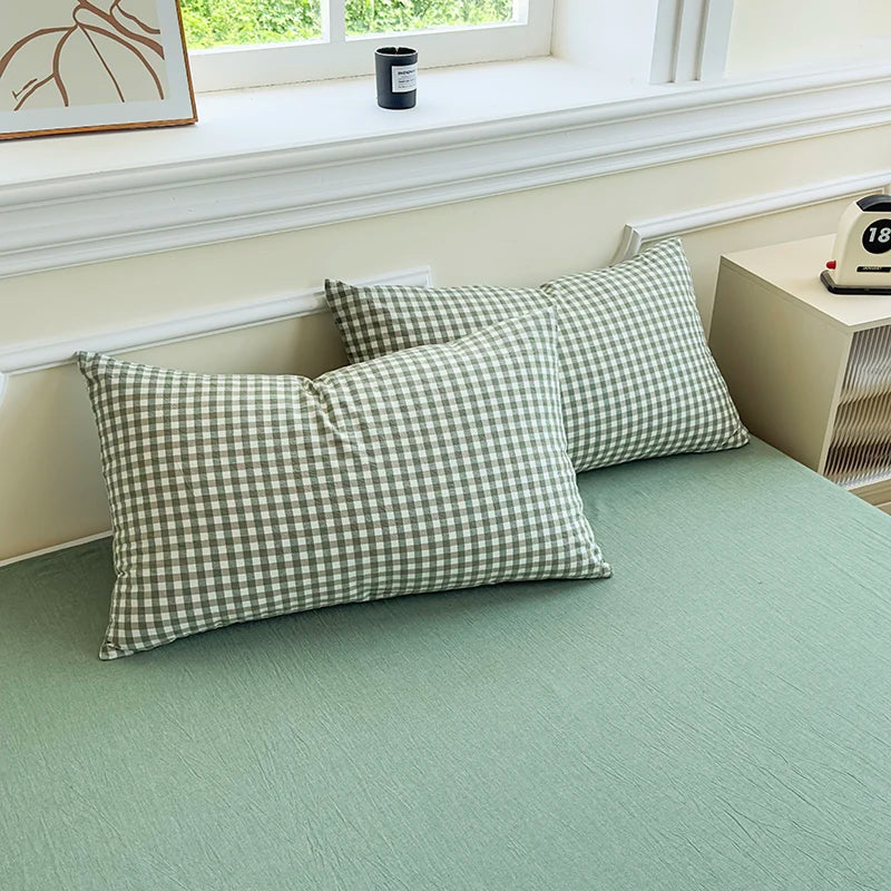Class A Pure Cotton Printed Checkered Quilt Cover All-cotton Yarn-dyed Washed Single Duvet Cover 160x210 Bedding