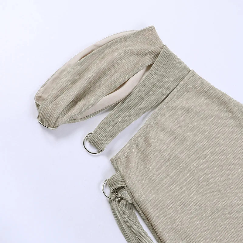 Sequin Tube Side Cut Out Wrap Mini Dress