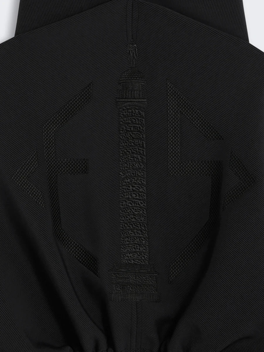 Gold Zipper Black Hoodie Jacket
