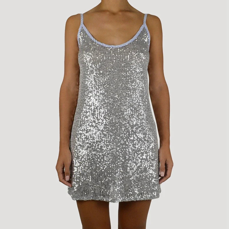 Sequin Strap Mini Dress