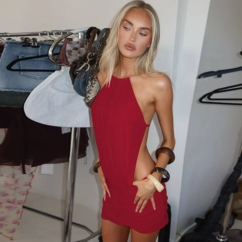Halter Backless Mini Dress