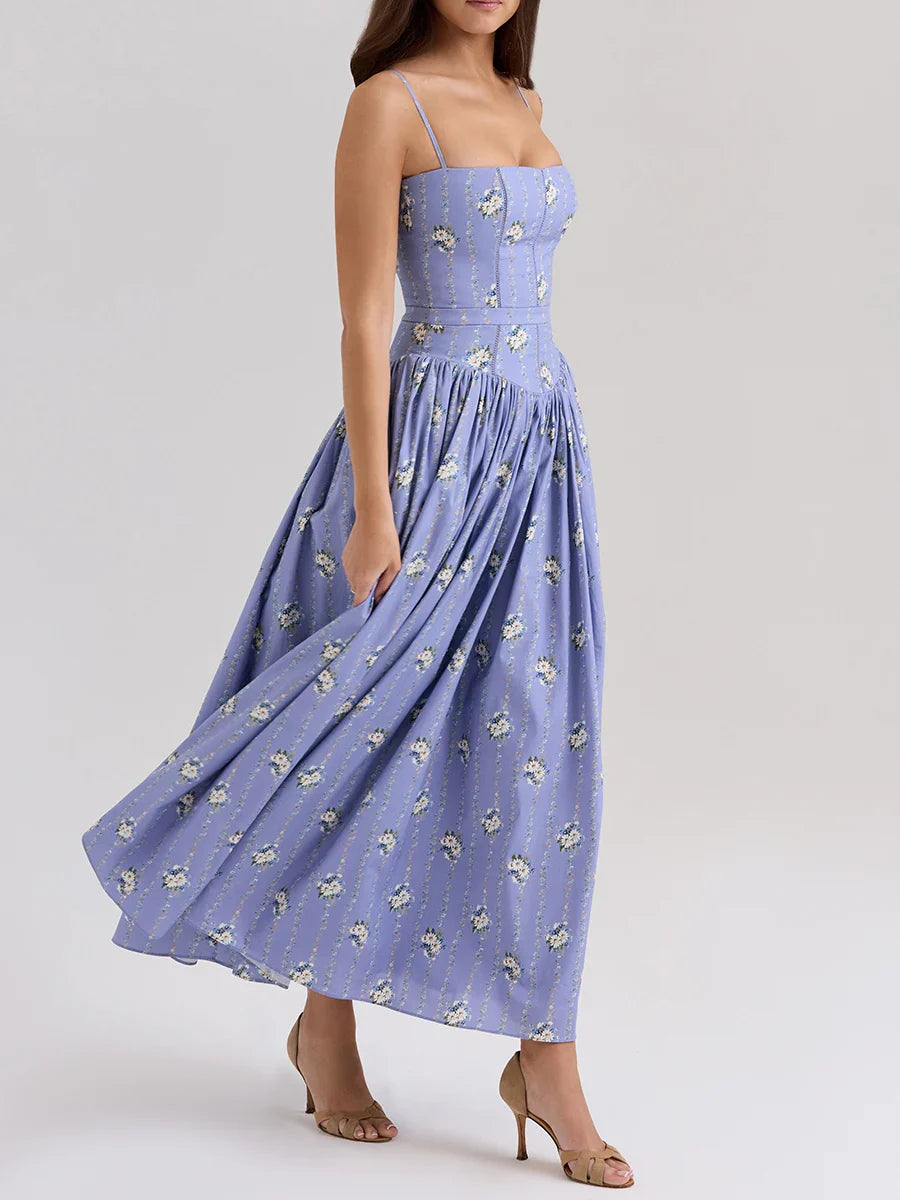 Serene Floral Flowy Maxi Dress - Empire Waist Summer Gown