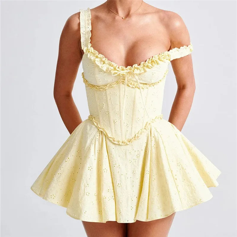 Frill Strap Babydoll Mini Dress