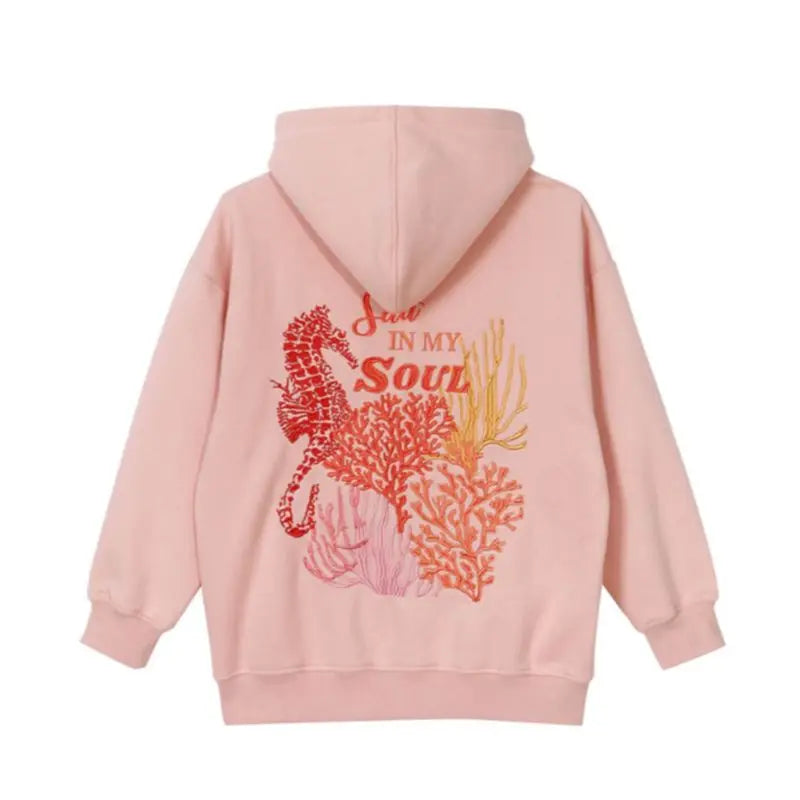 Letter Sea Embroidered Hoodie
