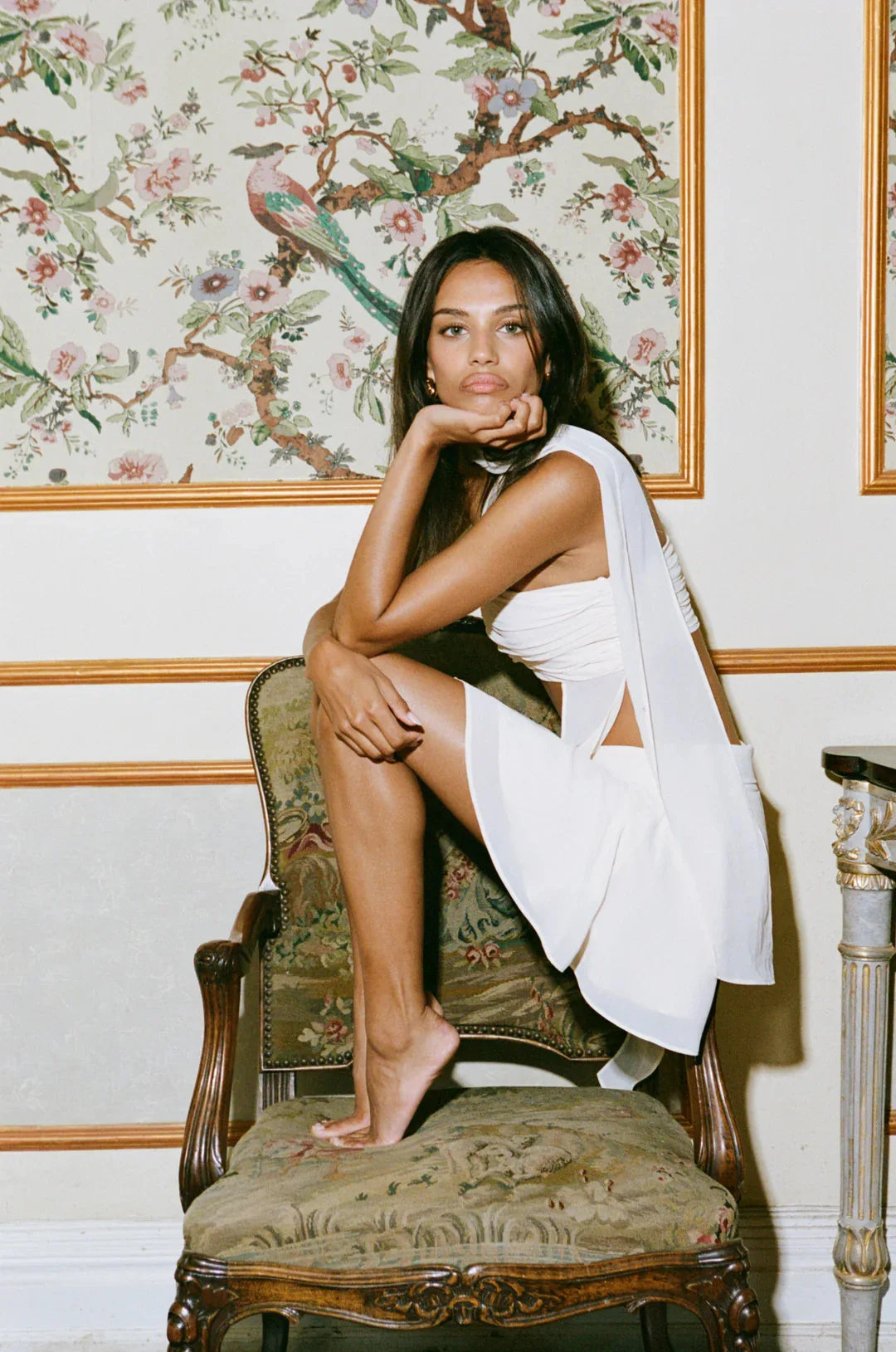 Ruffles Wrapped Tube Cut Out Mini Dress