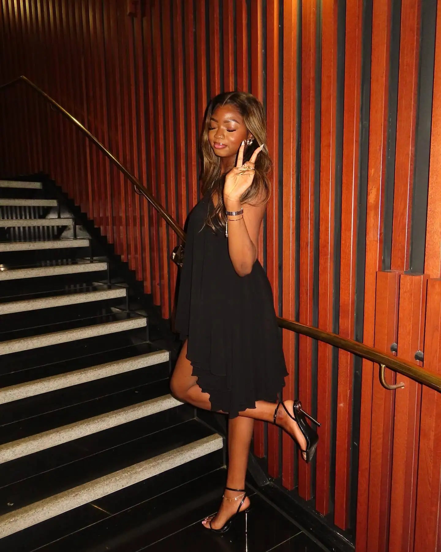 Frill O-Shaped Mini Dress