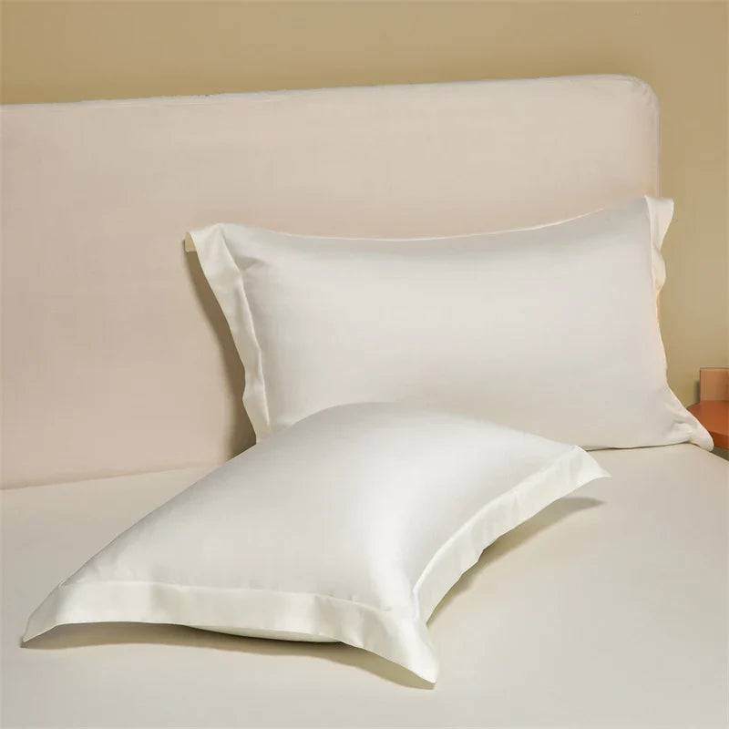 1 Pair(2 Pieces) Egyptian Cotton Pillowcases Solid Color Pillow Shams Covers