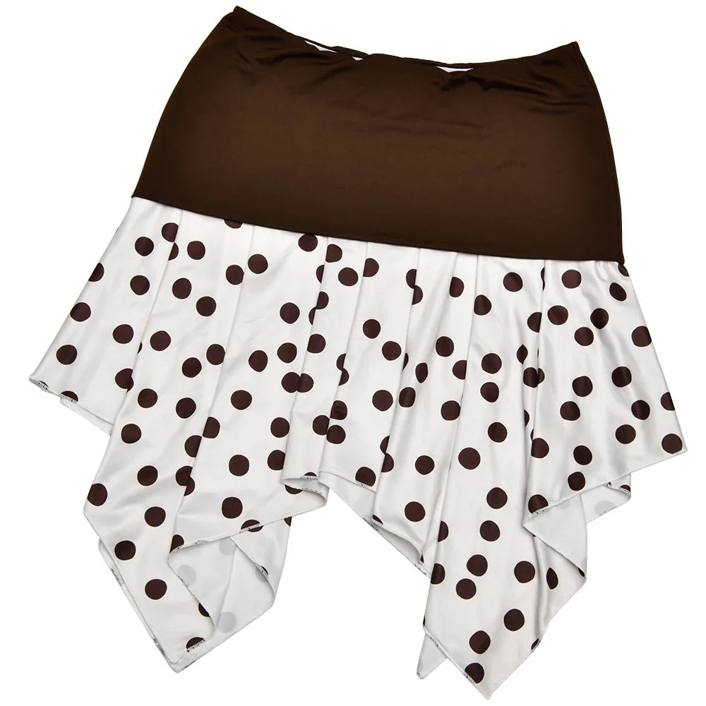 Polka Dot Low Rise Irregular Short Skirt - Streetwear A-Line
