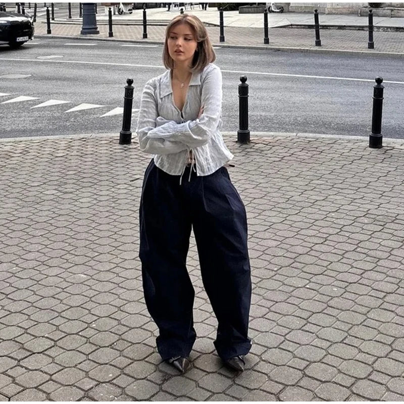 White Ruched Tie Up Long Sleeve Top