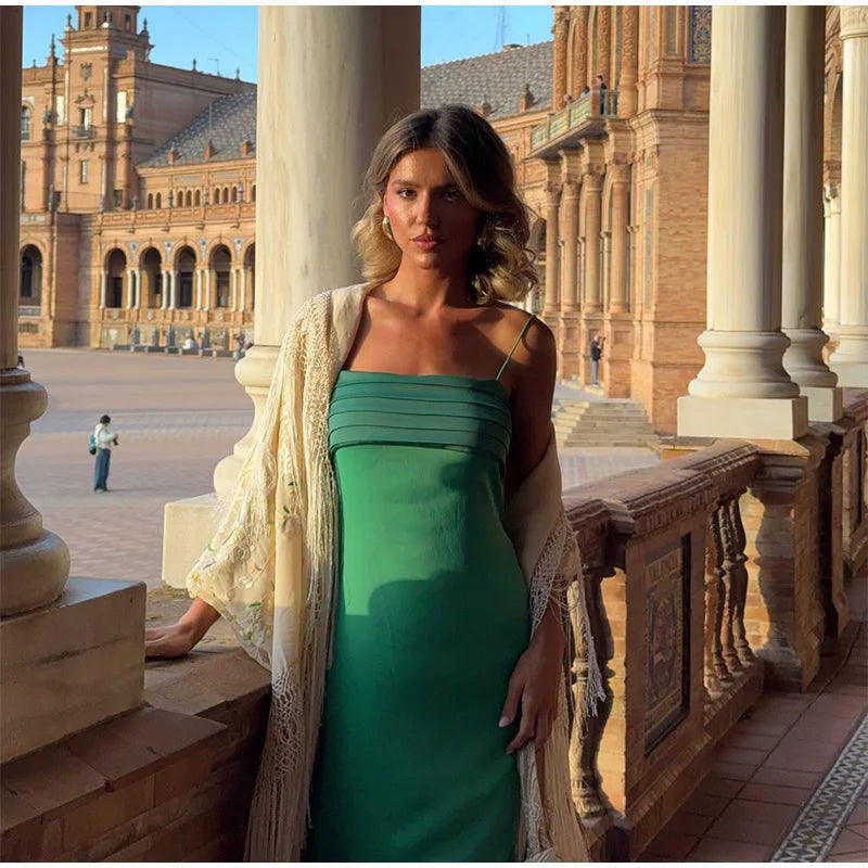 Two Tone Contrasting Maxi Dress