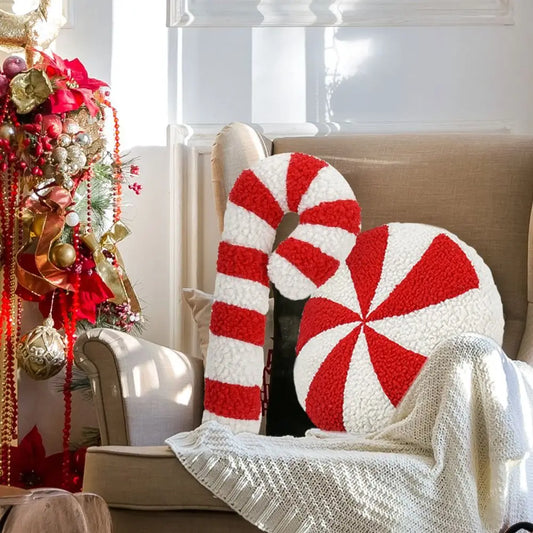 3D Christmas Candy Candy Pillow Cartoon Handmade Candy Plush Pillow Exquisite Sofa Couch Cushions Home Living Room Decor