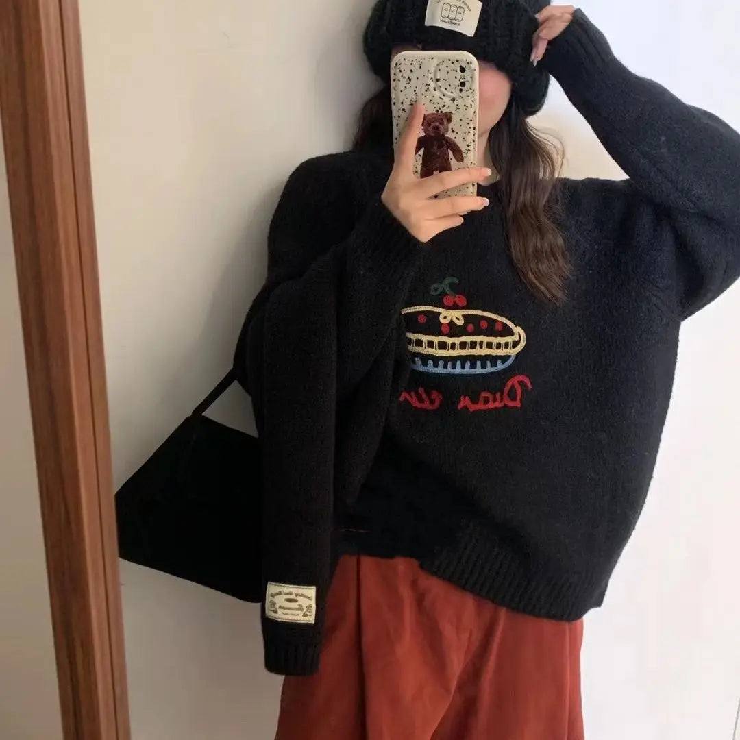Fruit Cake Jacquard Knit Pullover