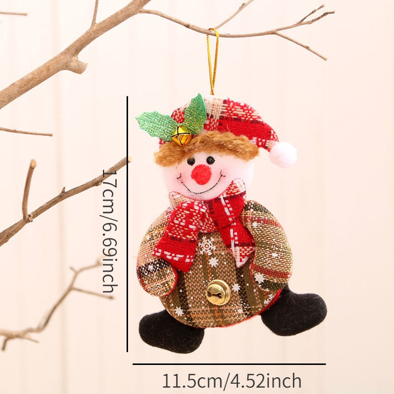 Cute Christmas Santa Snowman Deer Doll Decoration Gift Doll Christmas Tree Hanging Ornament New Year Xmas Home Decoration