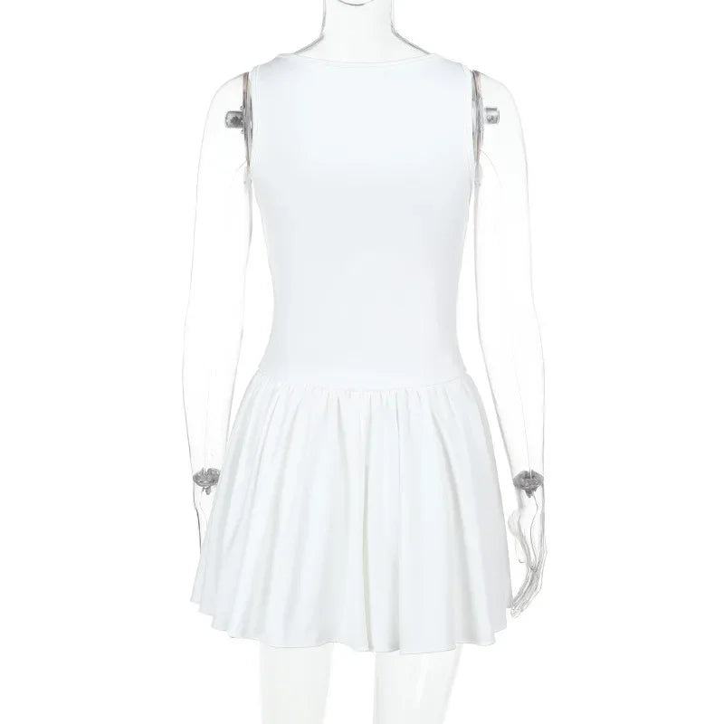 Flower Embroidered Button Mini Dress