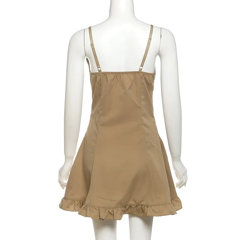 Ruffle Trim Cami Mini Dress