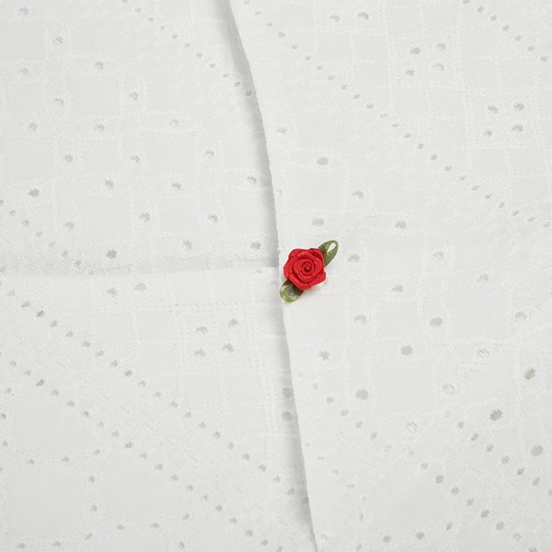 White Ribbed V-neck Top