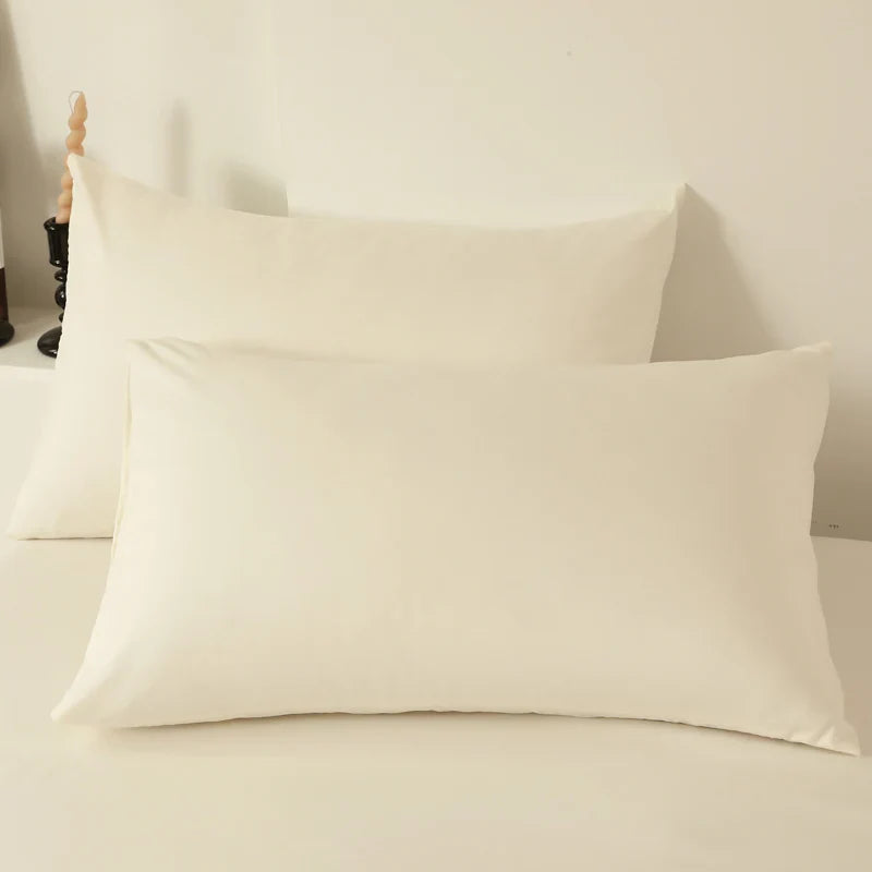 2pcs Pillow Case Decorative Cotton Pillowcase Envelope Style Solid Color Home One Pair Cushion Cover 48X74cm