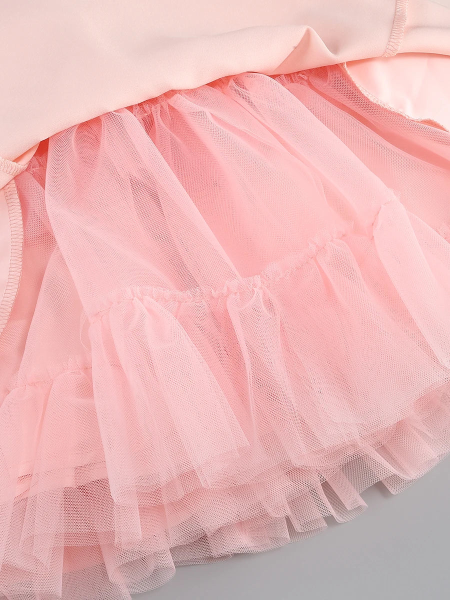 Satin Tulle Frill Strap Mini Dress
