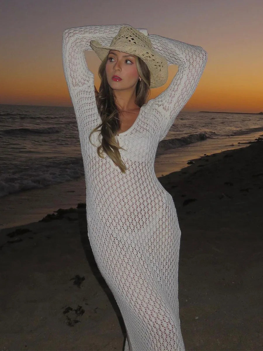Knit Flare Long Sleeve Dress