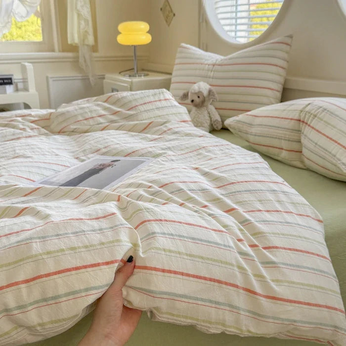 Class A Pure Cotton Printed Checkered Quilt Cover All-cotton Yarn-dyed Washed Single Duvet Cover 160x210 Bedding