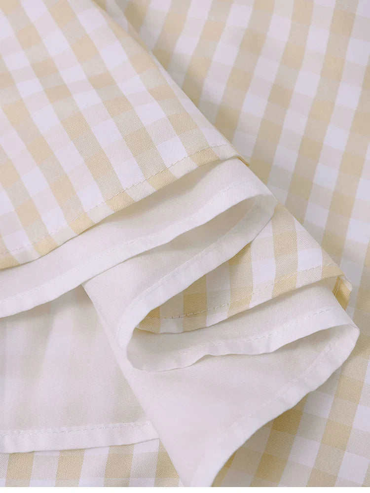 Plaid Strappy Ruched A-line Mini Dress