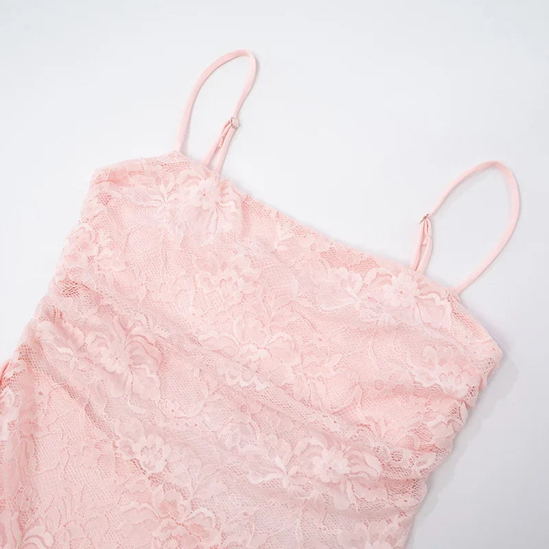 Lace Patchwork Cami Mini Dress