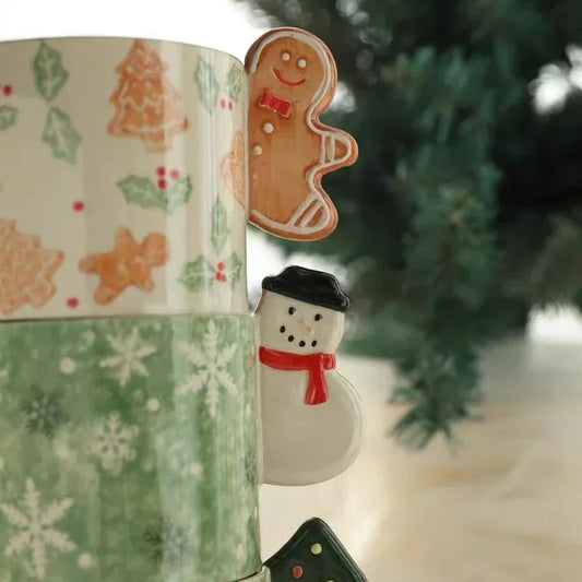 Christmas Hand-painted Gingerbread Man Ceramic Mug  Coffee Mug Mugs Coffee Cups