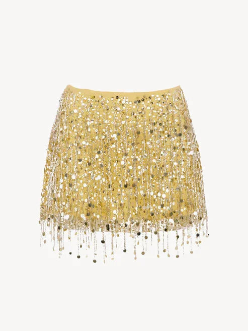 Tassel Sequin Crop Top & Skirt Set â€?Mini Style