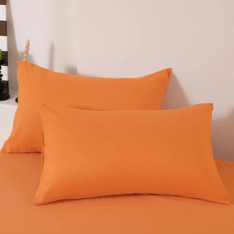 2pcs Pillow Case Decorative Cotton Pillowcase Envelope Style Solid Color Home One Pair Cushion Cover 48X74cm