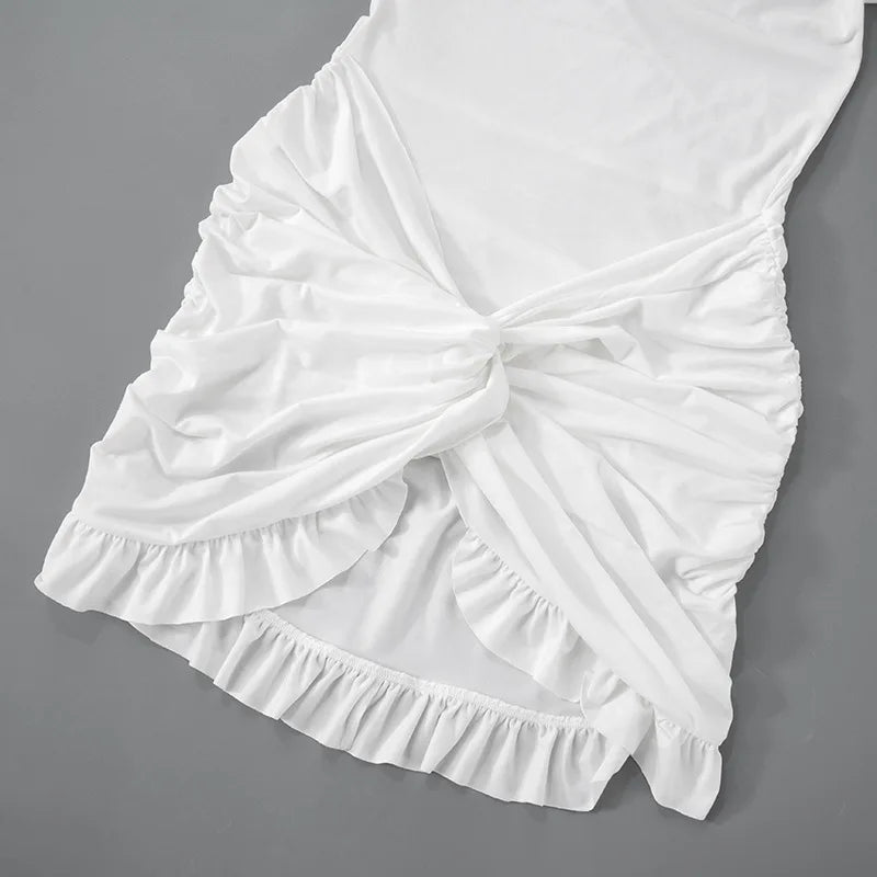 Long Sleeve Ruffled Twist Mini Dress