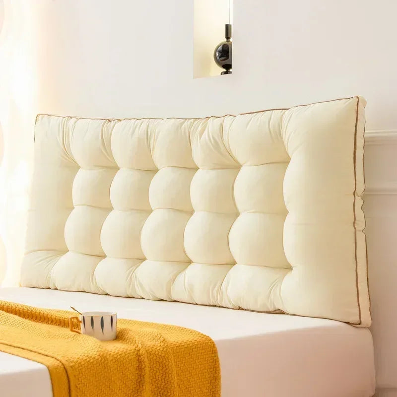 High Quality and Simple Washed Cotton Bedside Cushion for Home Use Large Backrest Bedroom Bed Cushion Waist Protection Pillow