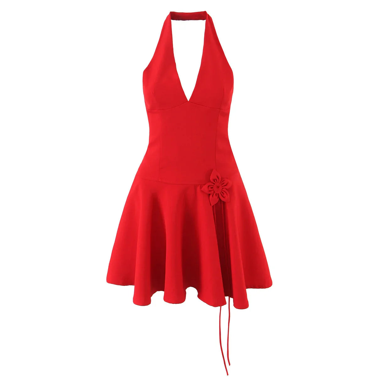 Red Mini Halter Dress