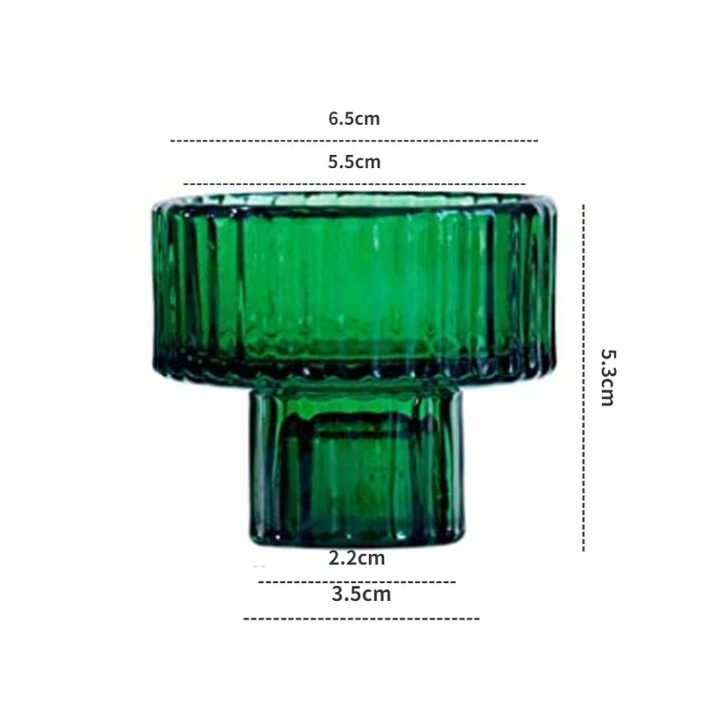 Red Mini Glass Candle Holders Taper Candle Stand Small Tealight Candle Holder Candlestick Holder Christmas Decor Green Glass