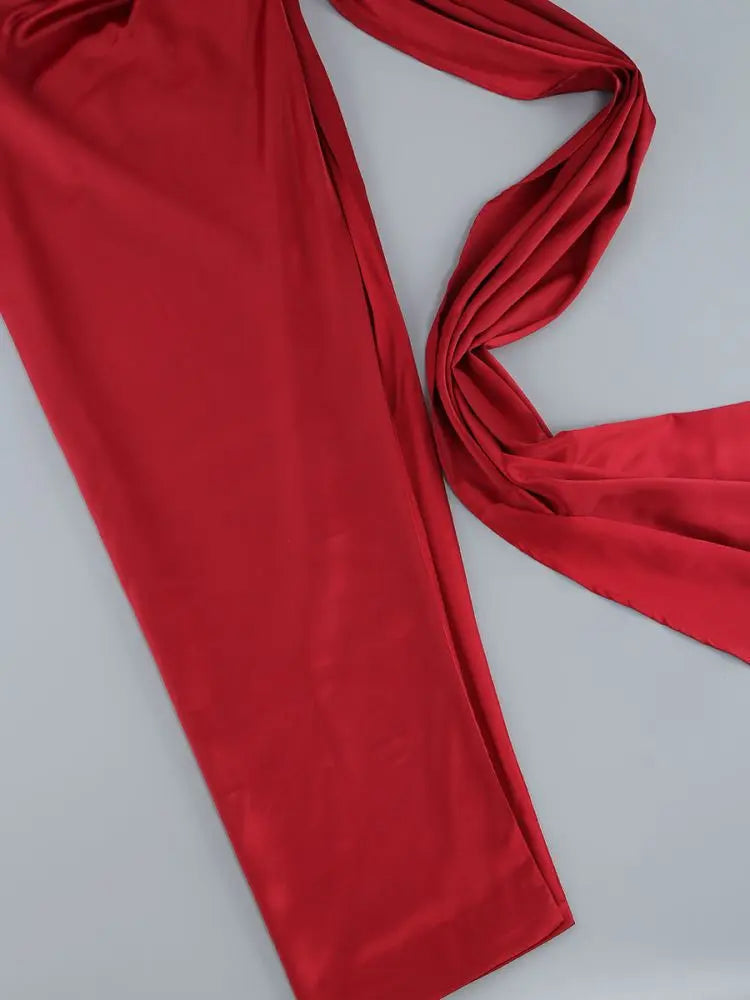 Lace Corset Cut Out Satin Draped Gloves Midi Dress