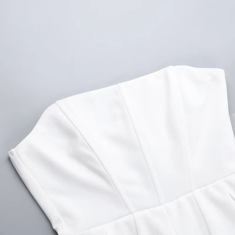 Strapless Corset Flare Mini Dress