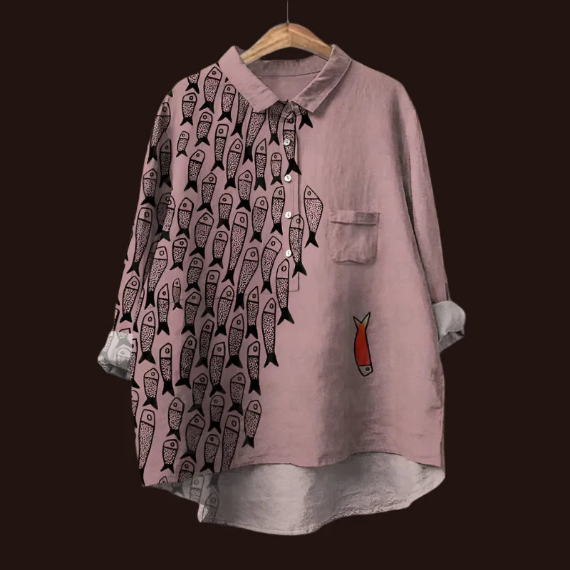 Relax Fit Fish Print Shirt
