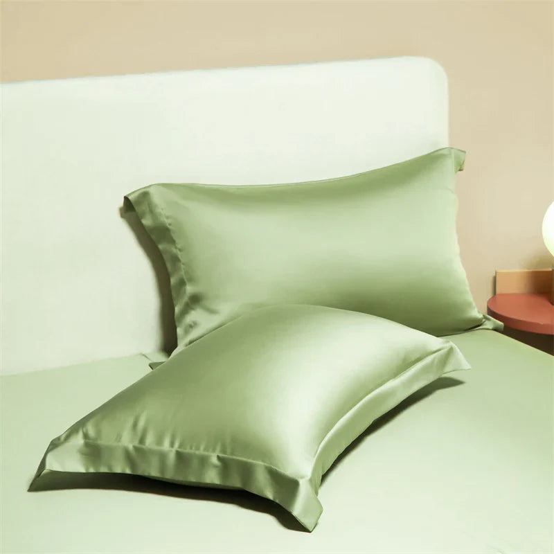 1 Pair(2 Pieces) Egyptian Cotton Pillowcases Solid Color Pillow Shams Covers