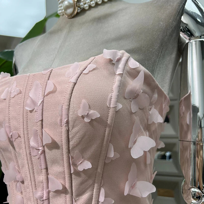 Strapless Tiered Ruffle Mini Dress