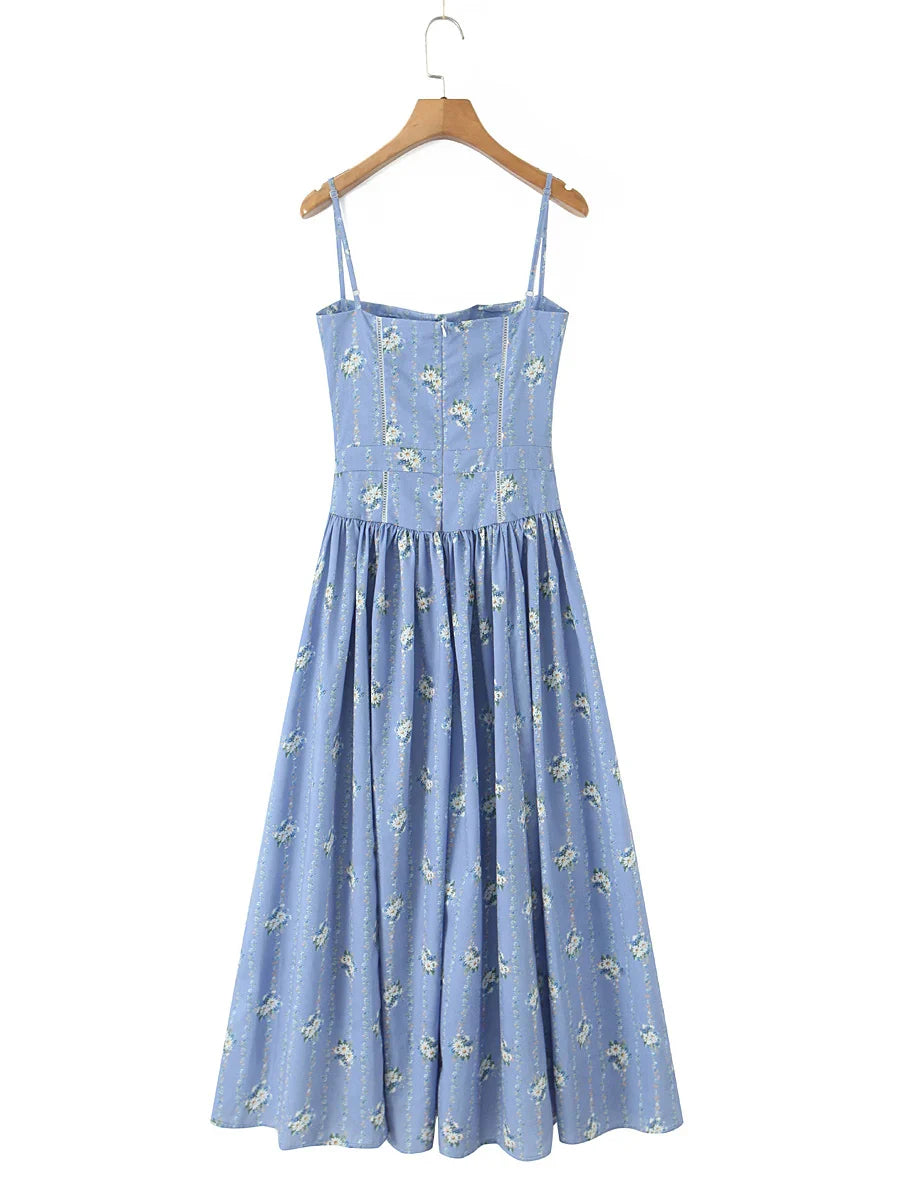 Serene Floral Flowy Maxi Dress - Empire Waist Summer Gown